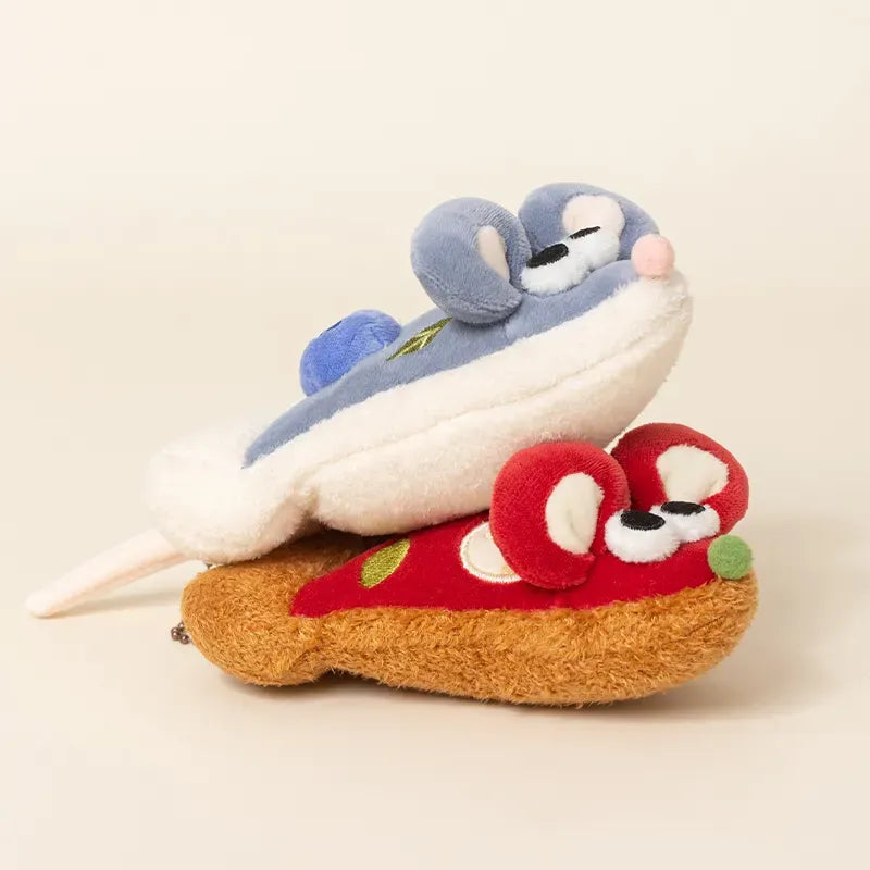 Pizza Mouse Plush Keychain