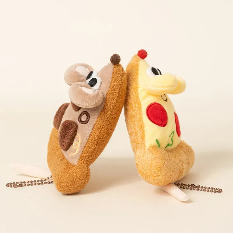 Pizza Mouse Plush Keychain