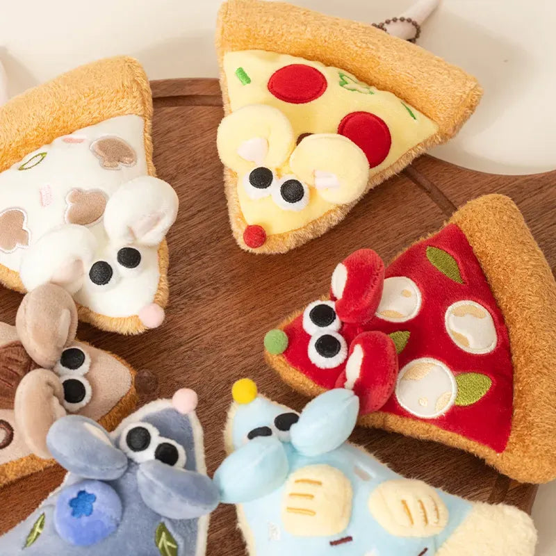 Pizza Mouse Plush Keychain