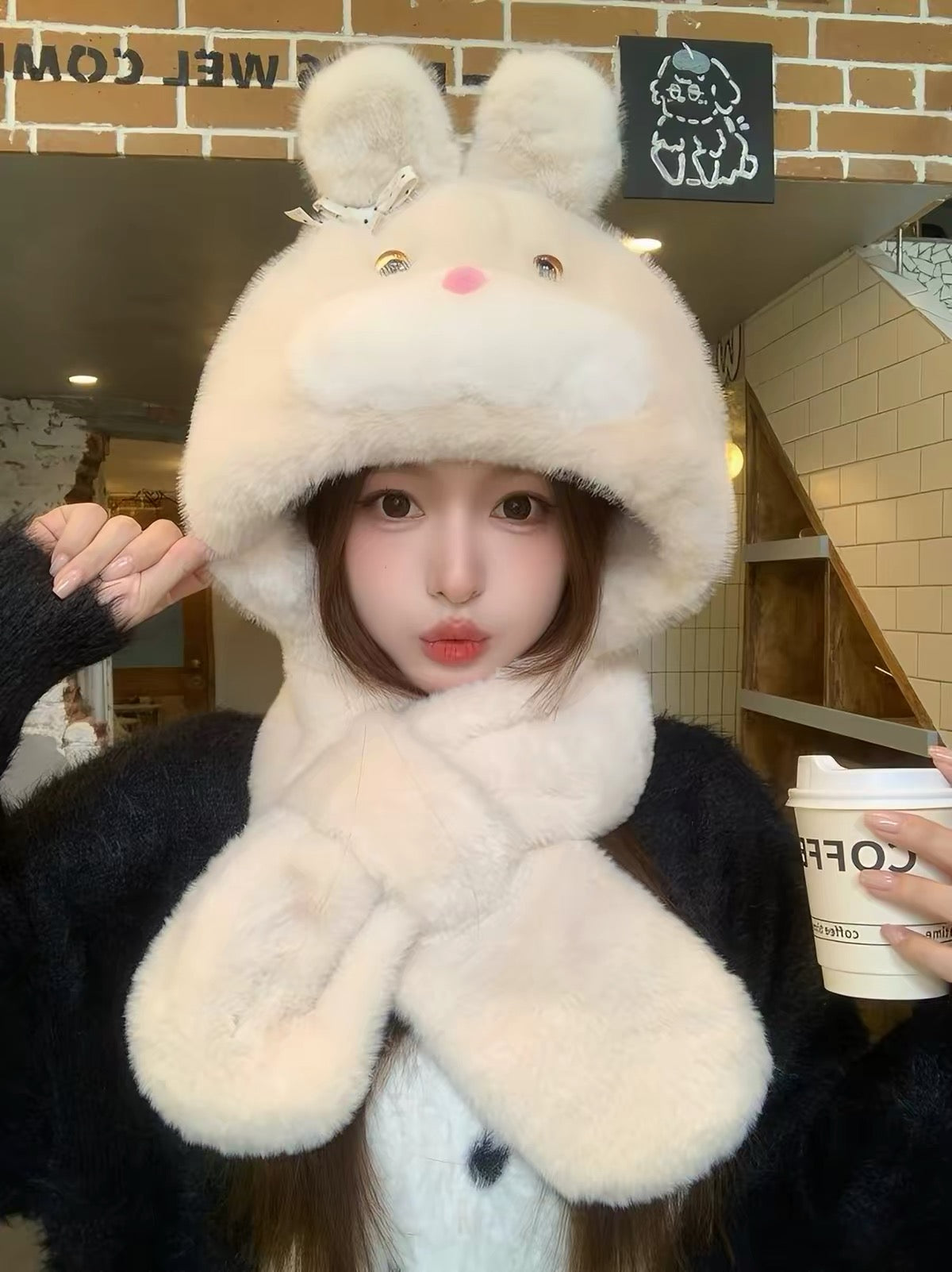 Winter cat plushie scarf
