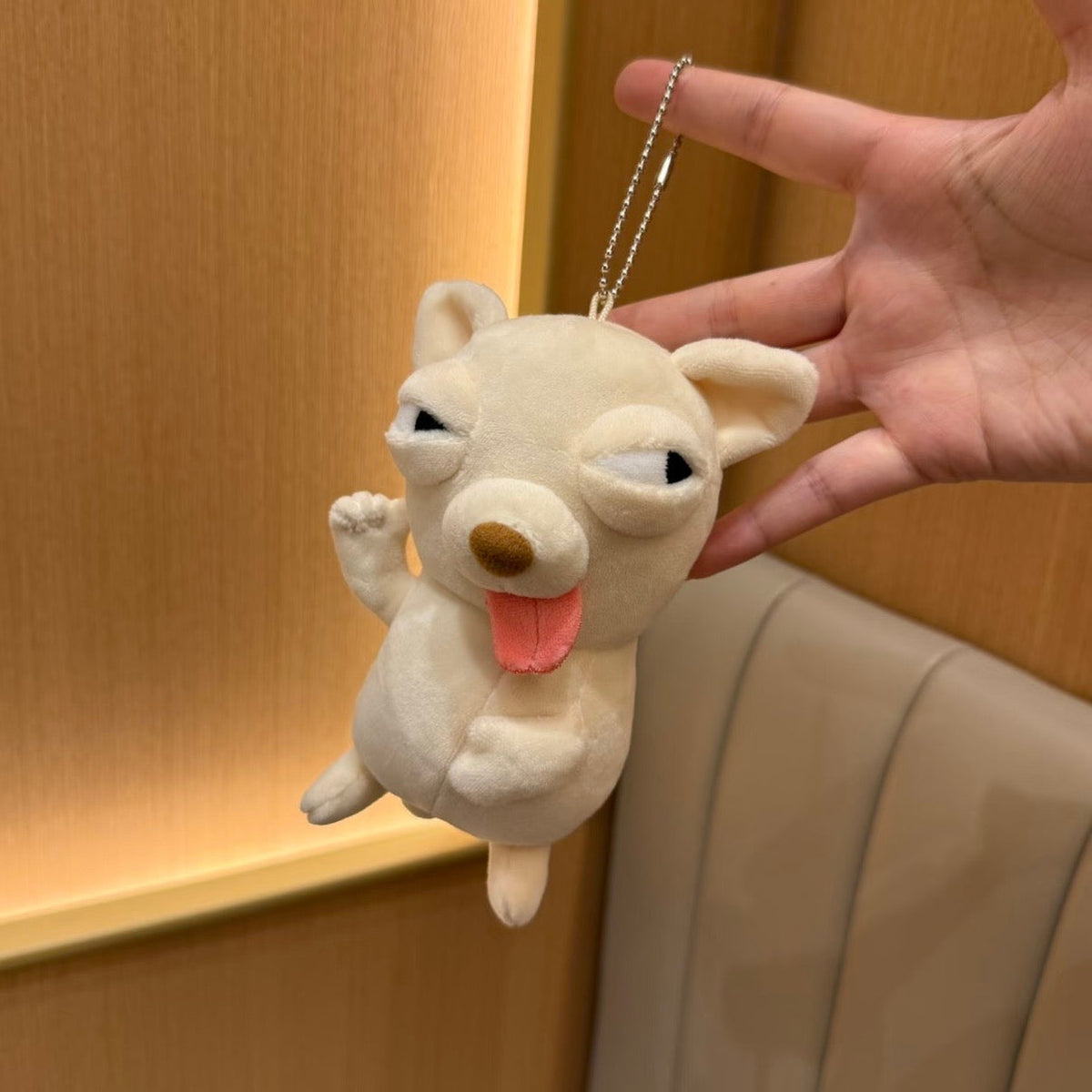 Silly Chihuahua Plush Keychain