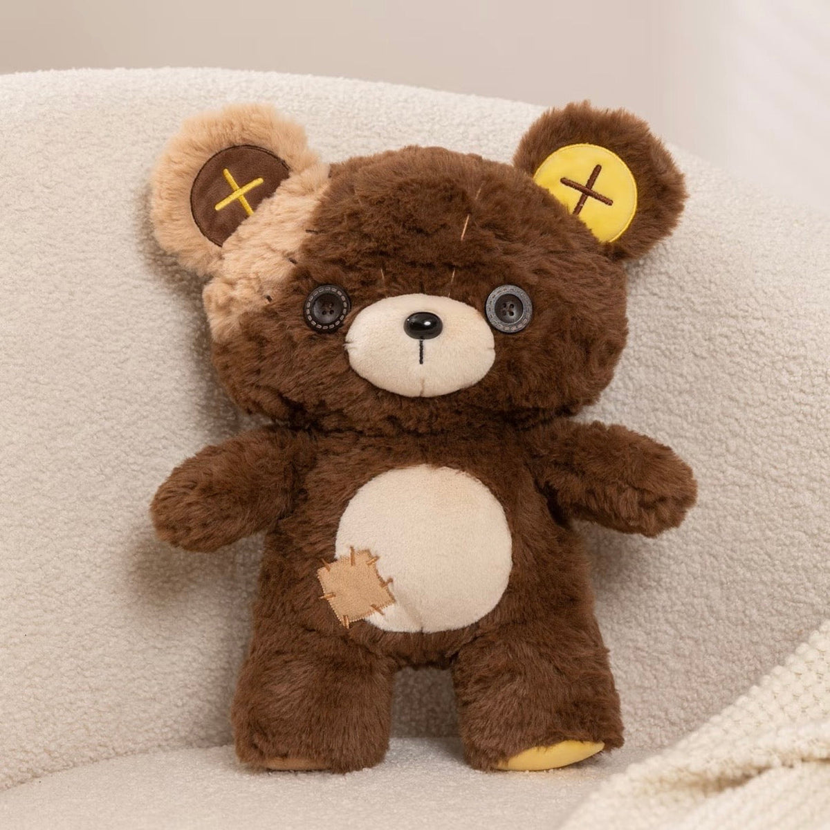 Button Patch Teddy Bear Plushie
