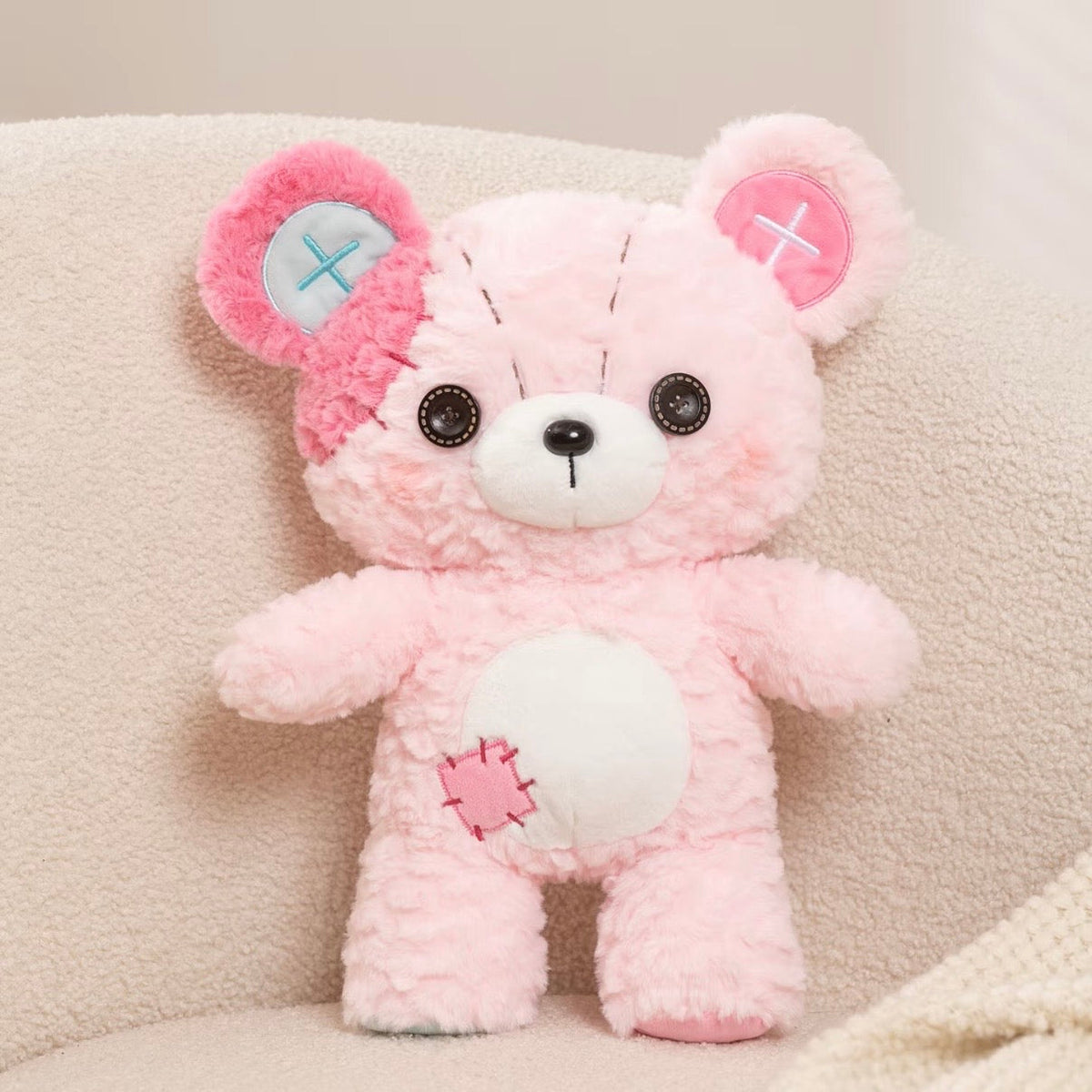 Button Patch Teddy Bear Plushie