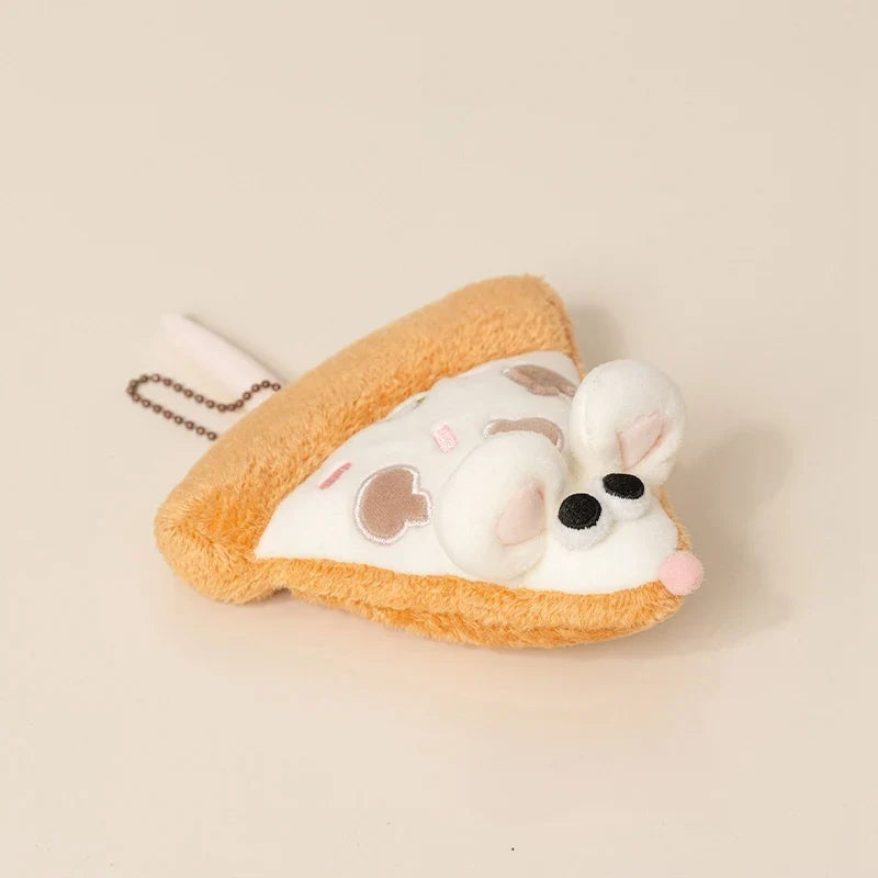 Pizza Mouse Plush Keychain