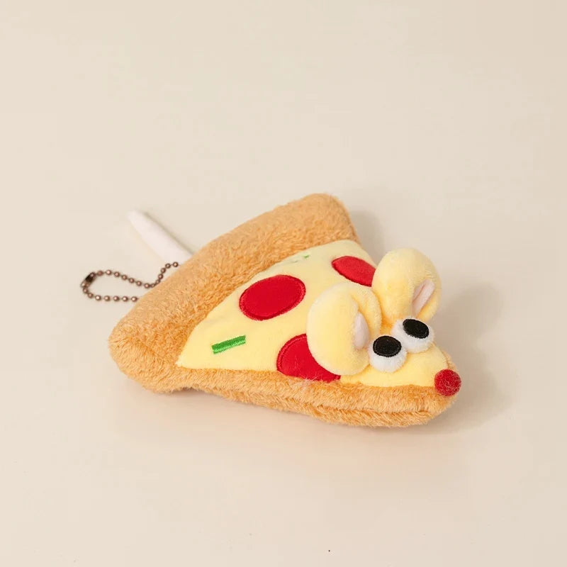 Pizza Mouse Plush Keychain