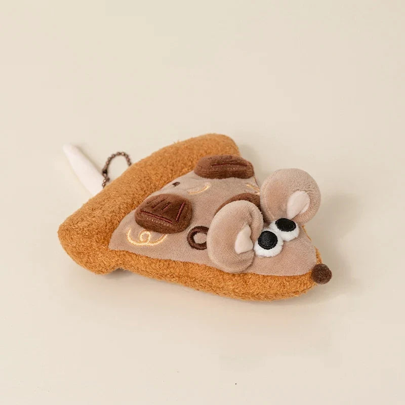 Pizza Mouse Plush Keychain