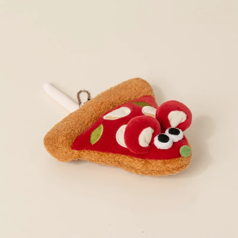 Pizza Mouse Plush Keychain