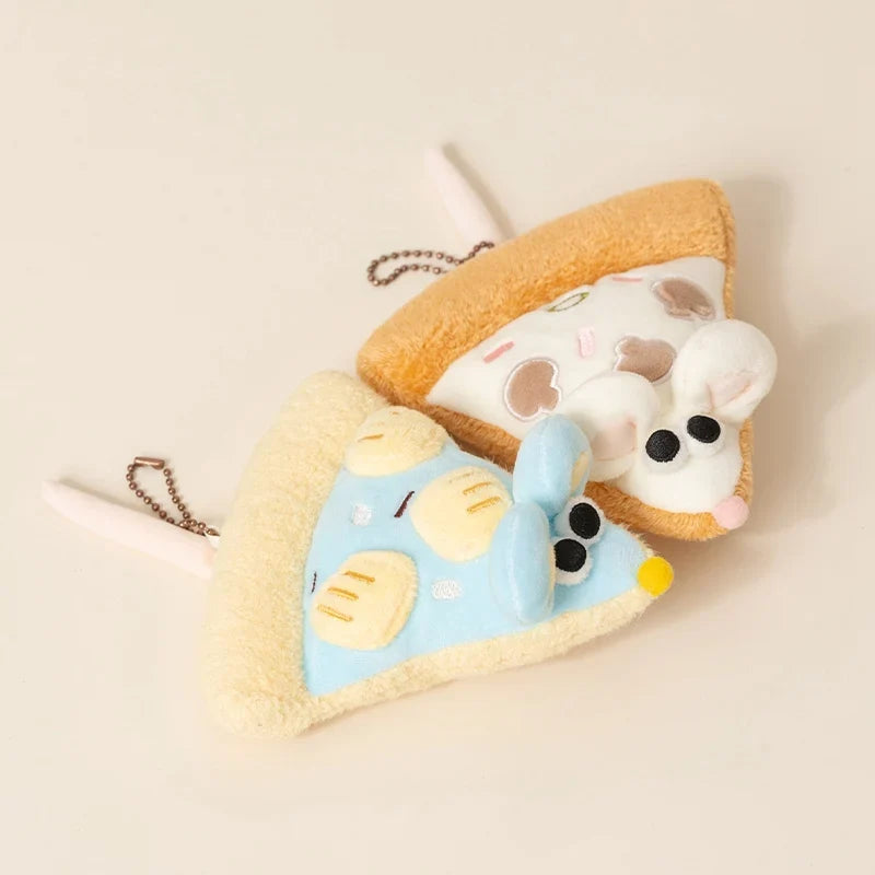 Pizza Mouse Plush Keychain