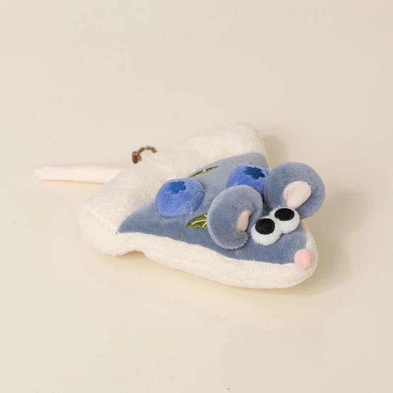 Pizza Mouse Plush Keychain