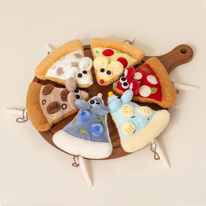 Pizza Mouse Plush Keychain