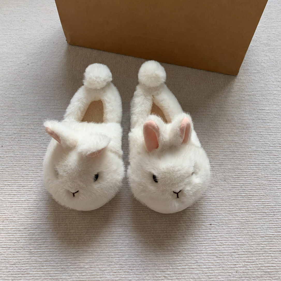 Fluffy Bunny Platform Slippers