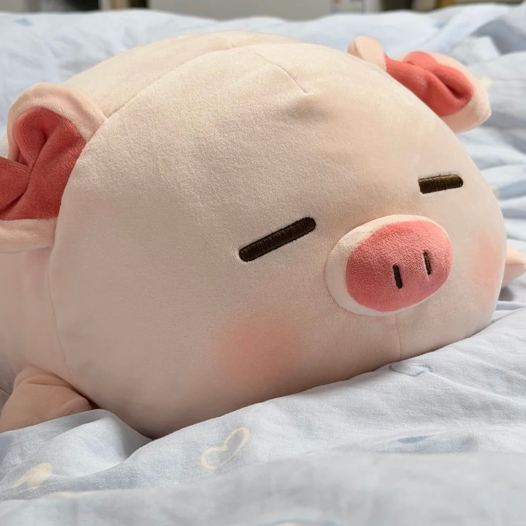 Chubby Sleeping Pig Plush Pillow