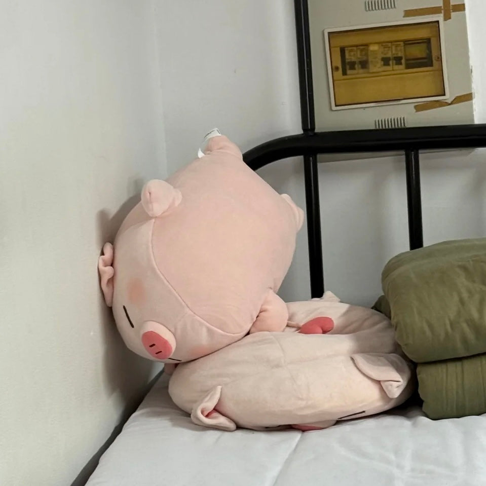 Chubby Sleeping Pig Plush Pillow